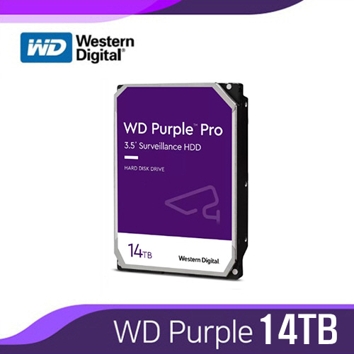 [HDD-14TB] [웨스턴디지털 퍼플 Purple] 하드디스크 - 5년무상AS 14000GB [14테라 14Tera] [100% 재고보유/당일발송/방문수령가능]