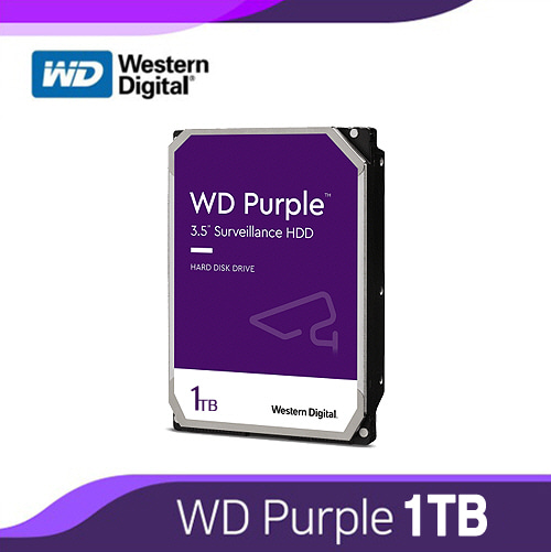 [HDD-1TB] [웨스턴디지털 퍼플 Purple] 하드디스크 - 3년무상AS WD10PURZ 1000GB 1테라 1TB HDD [1테라 1Tera]