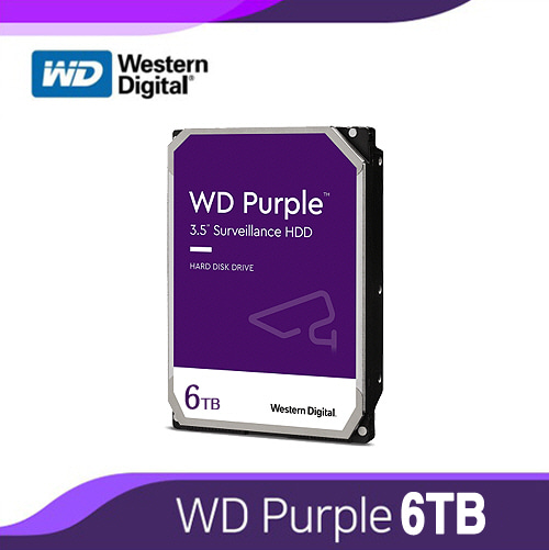 [HDD-6TB] [웨스턴디지털 퍼플 Purple] 하드디스크 - 3년무상AS WD60PURZ 6000GB 6테라 6TB HDD [6테라 6Tera]